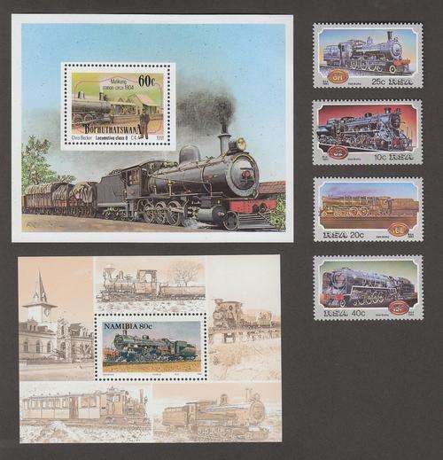STEAM LOCOMOTIVES - mini sheets and mint stamps