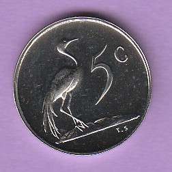 RSA Proof 1980 five cent coin