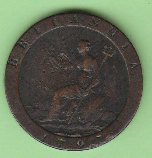 NICE 1797 George III Cartwheel Penny - 213 YEARS OLD!!!