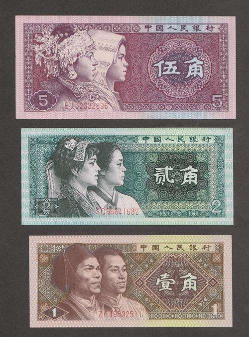 3 UNC Chinese 1980 Banknotes - 5 Jiao,  2Jioa and I Jiao