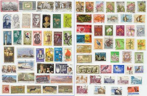 Mixed lot of 80 used South African Stamps