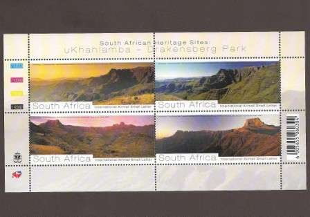 South African Heritage Sites: UKhahlamba - Drakensburg Park - Mint Sheet 7.121