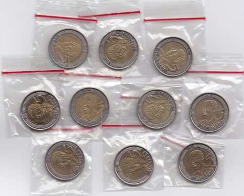 ***2008 R5 MANDELA 90TH BIRTHDAY COINS***IN ZIP-LOCK BAGS*BID PER COIN