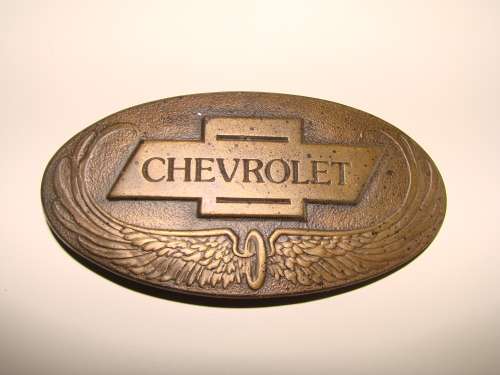 CHEVROLET BELT BUCKLE : BRASS : INDIANA METAL CRAFT