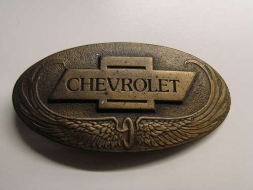 CHEVROLET BELT BUCKLE : BRASS : INDIANA METAL CRAFT