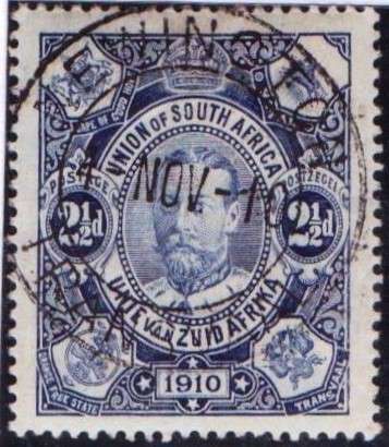 SACC /SG 1. 1910 Opening of Parliament First Day Cancellation Newington Transvaal. Small post office