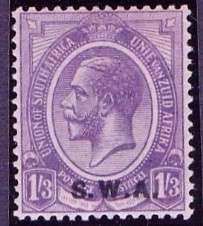 S.W.A. 1927 Overprint S.W.A.  1/3 **, 1Pound *. VF Lightly mtd.