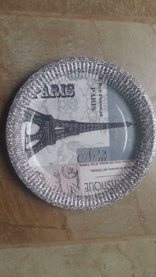Paris eiffel tower paper plates(10)
