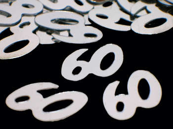 Silver 60th Birthday table confetti