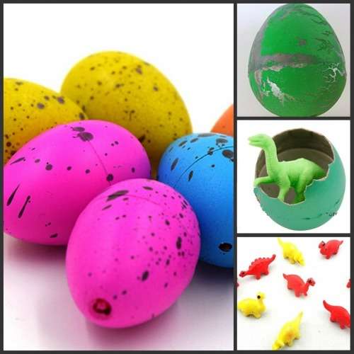 One Dino egg with growing dinosaur. 4.5cm high