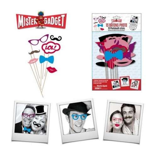 Photo props on sticks, 15 piece