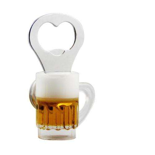 Beermug bottle opener, plastic