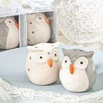 wedding salt and pepper shakers OWL