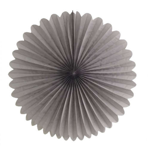 Tissue paper decorative hanging paper fan - 50cm - Grey
