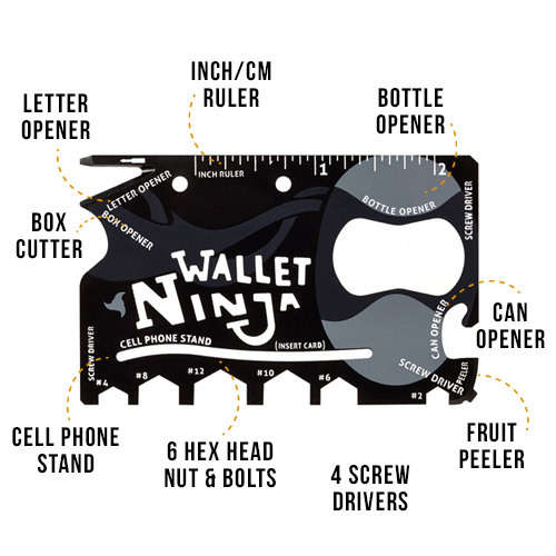 Wallet Ninja, 18 in 1 Tools