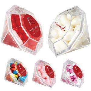 Plastic Diamond container for Candy ( price is for one, stickers not included)