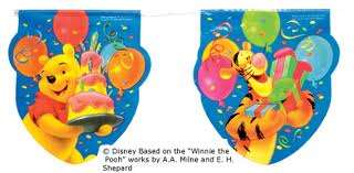 winnie the pooh kids party banner