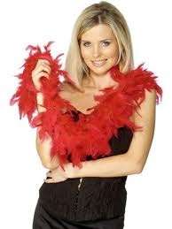 Boa Feathers red +-2m