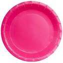 Bright pink big paper plates (10)