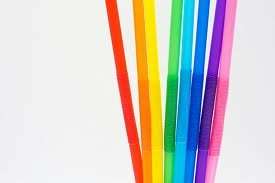 Bright mixed colored straws, 100 per pack