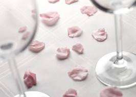 wedding pink rose petals