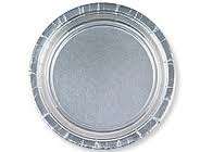 Silver / grey big paper plates (8)
