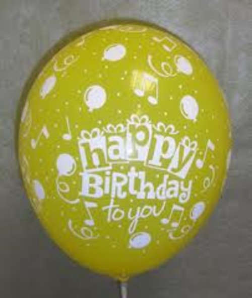 Happy birthday balloons - yellow - each