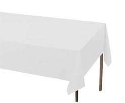 White plastic table cover