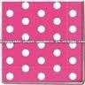 Polka dot party paper serviettes (20 in pack) - pink