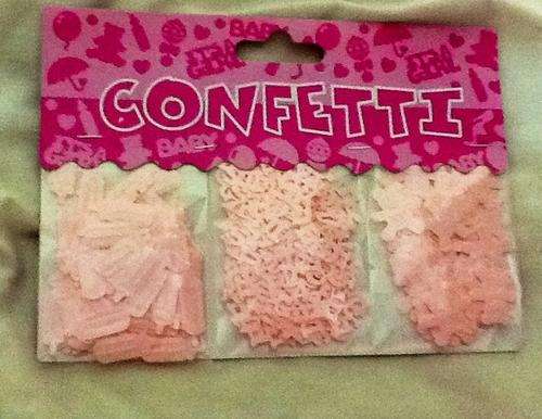 3 pack confetti - its a girl - babyshower - its a girl, bottles, teddies