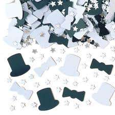 Top hat, bow tie and star table confetti