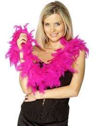 Feather boa necklace pink +-2m