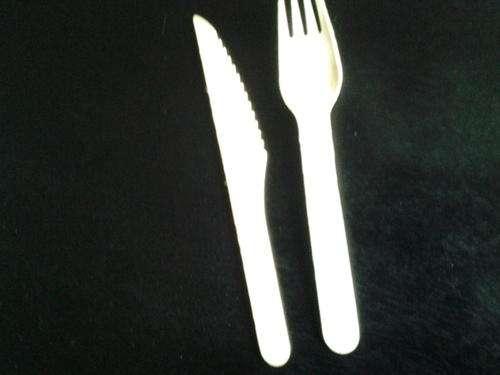 5 Wooden knifes and forks and 5 spoons