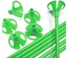 Balloon stick with cap - green