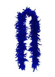 Feather boa necklace blue +-2m