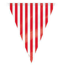 flag party banner - stripes red and white