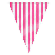 flag party banner - stripes pink and white