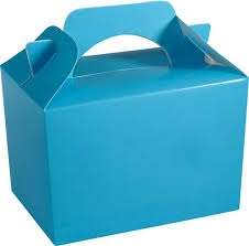 Colored foldable party boxes - 5 per pack - blue