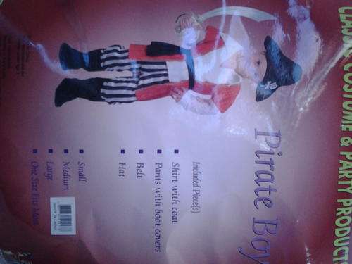 Kids pirate dress up suite, 3-5  years was R100 now R53