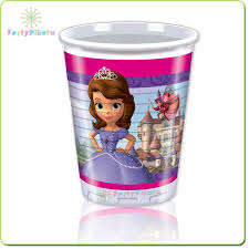 princess sofia kids party plastic cups / glasses (8), was R30 now R15