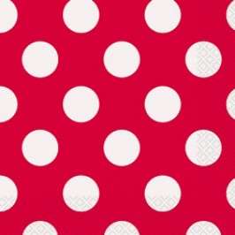 Square big paper plates (10) - polka dot red