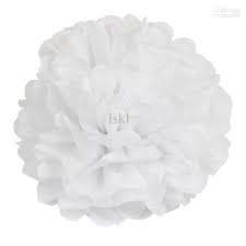 Tissue paper decorative hanging ball - White 30cm - pom pom