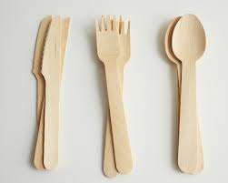 6 Wooden knifes and forks and 6 spoons