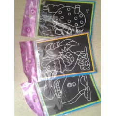 1 Scratch picture 9x13cm, great party favour