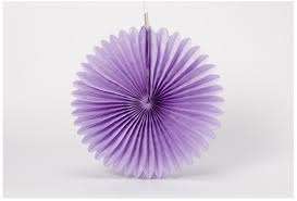 Tissue paper decorative hanging paper fan - 50cm - LILAC