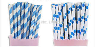 Paper straws 20 per pack - Stripes