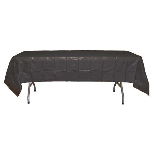 Black plastic table cover