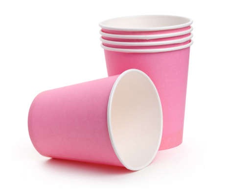 Pink paper cups, 10 per pack