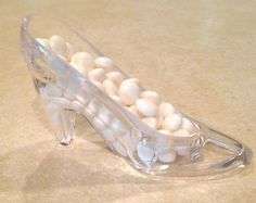 Clear large plastic high heel shoe - Cinderella, 9x5.5+-cm