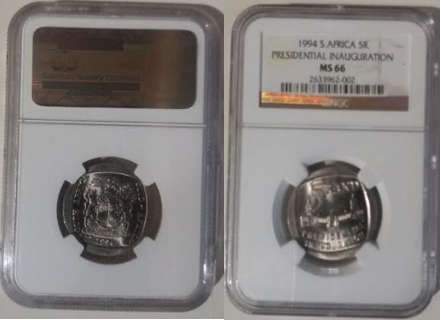 1994 Presidential Inauguration R5 Coin NGC Graded MS66